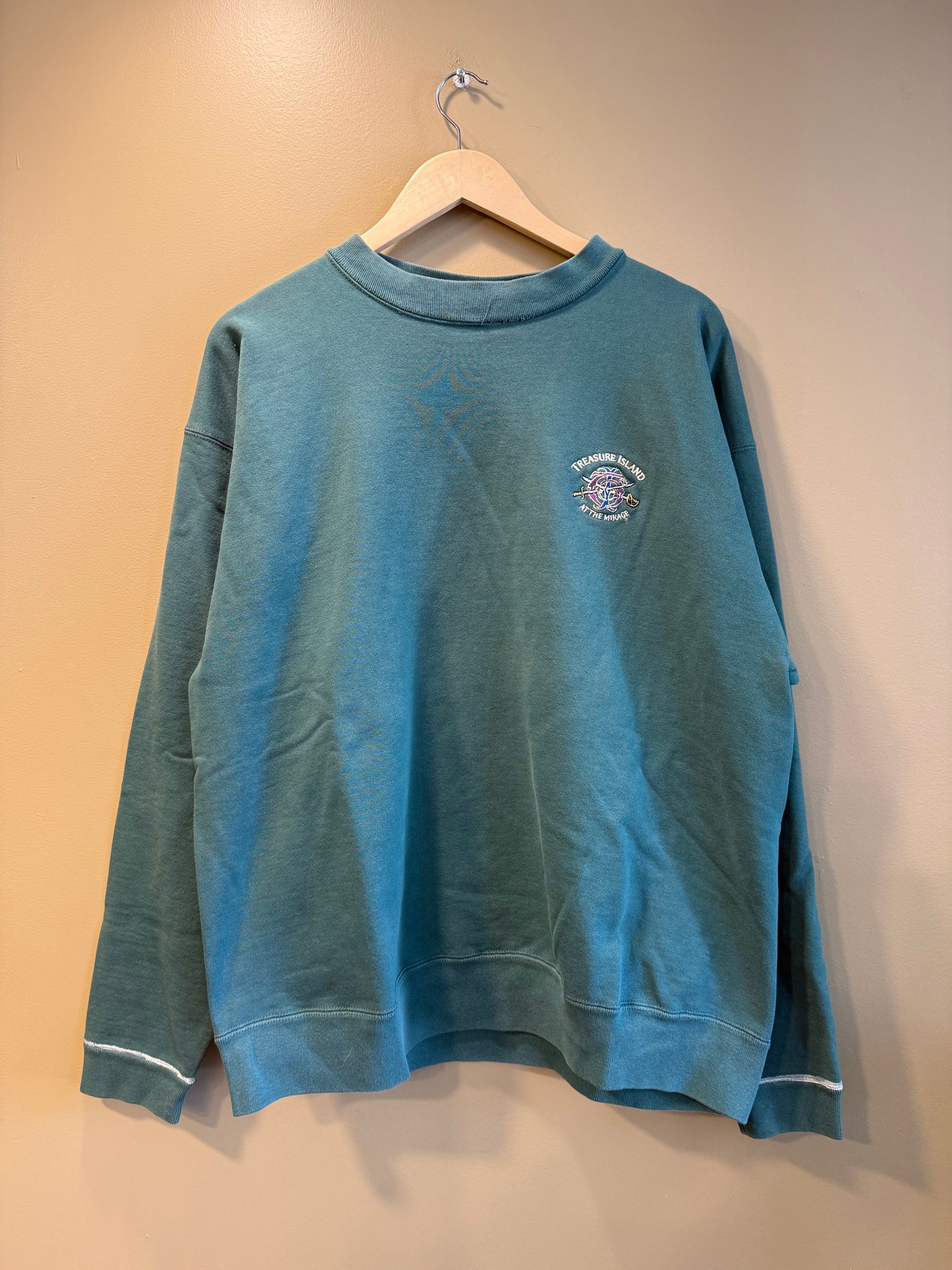 Vintage Treasure Island Las Vegas Green Crewneck Sweatshirt- XL