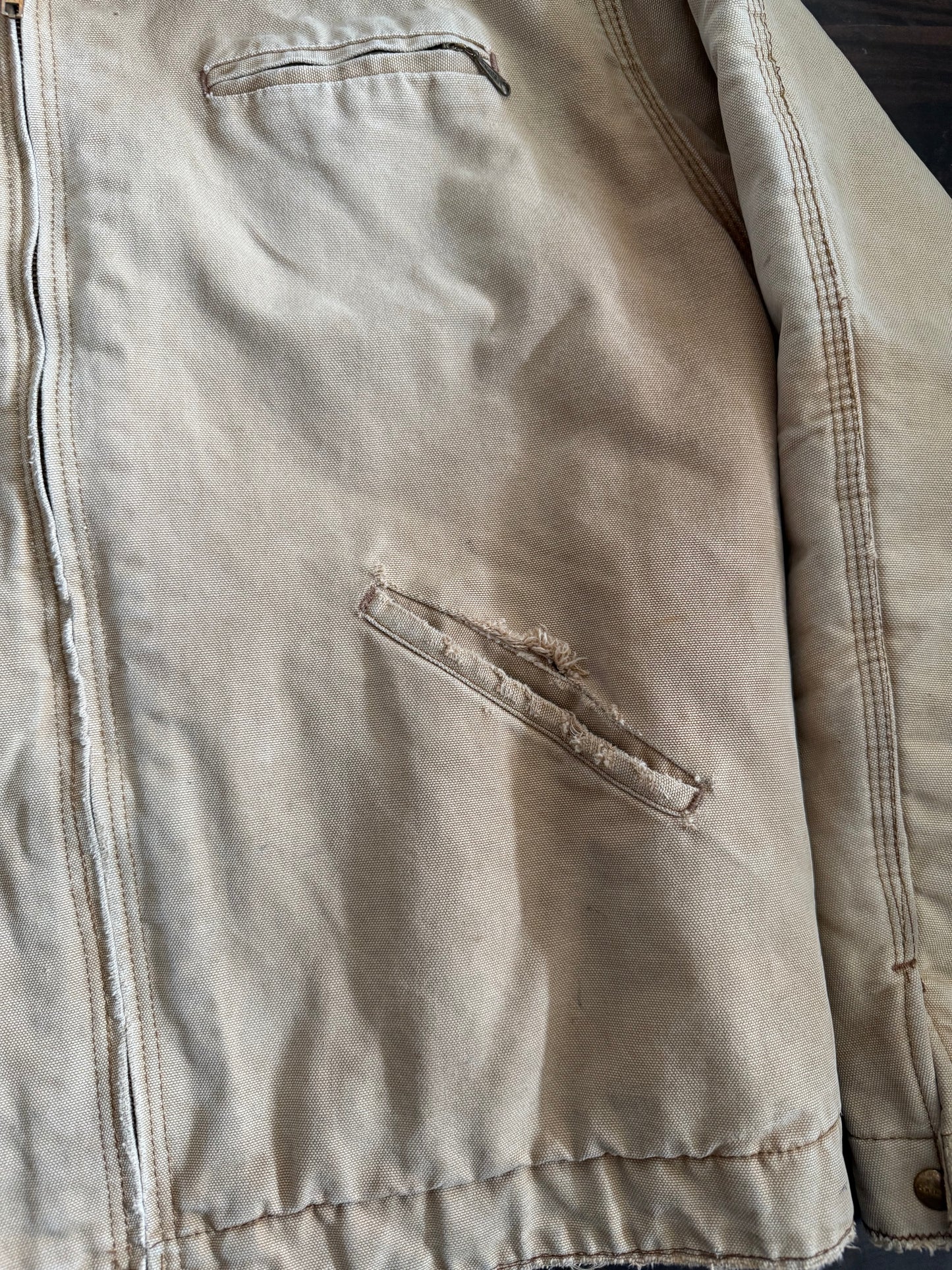 Vintage 1970s Carhartt 6BLJ Tan Detroit Jacket- L