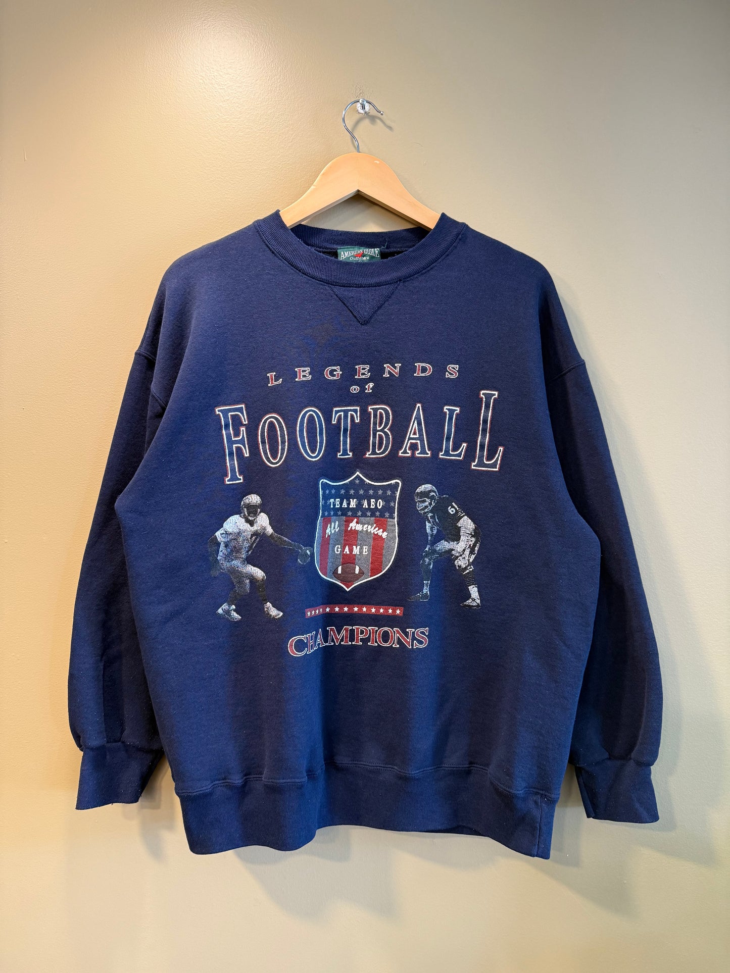Vintage American Eagle Legends of Football Blue Crewneck Sweatshirt- L