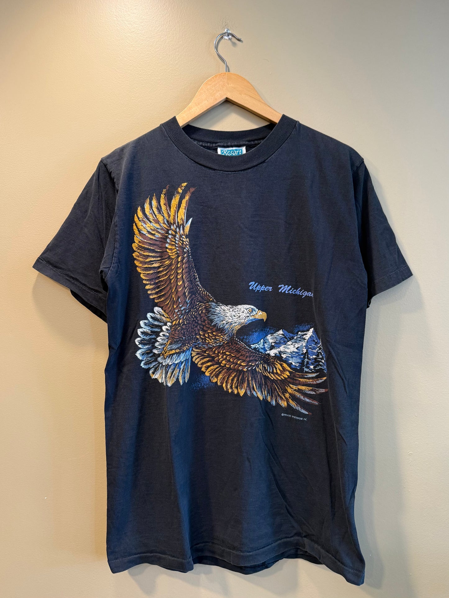 Vintage Bald Eagle Upper Michigan Black T-Shirt- M