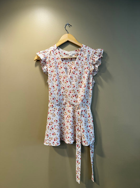 Vintage Monteau Los Angeles White Floral Women’s Top- M