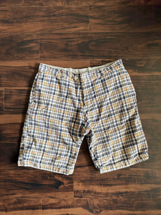 Vintage Reversible Black & Yellow Checkered Shorts- 36
