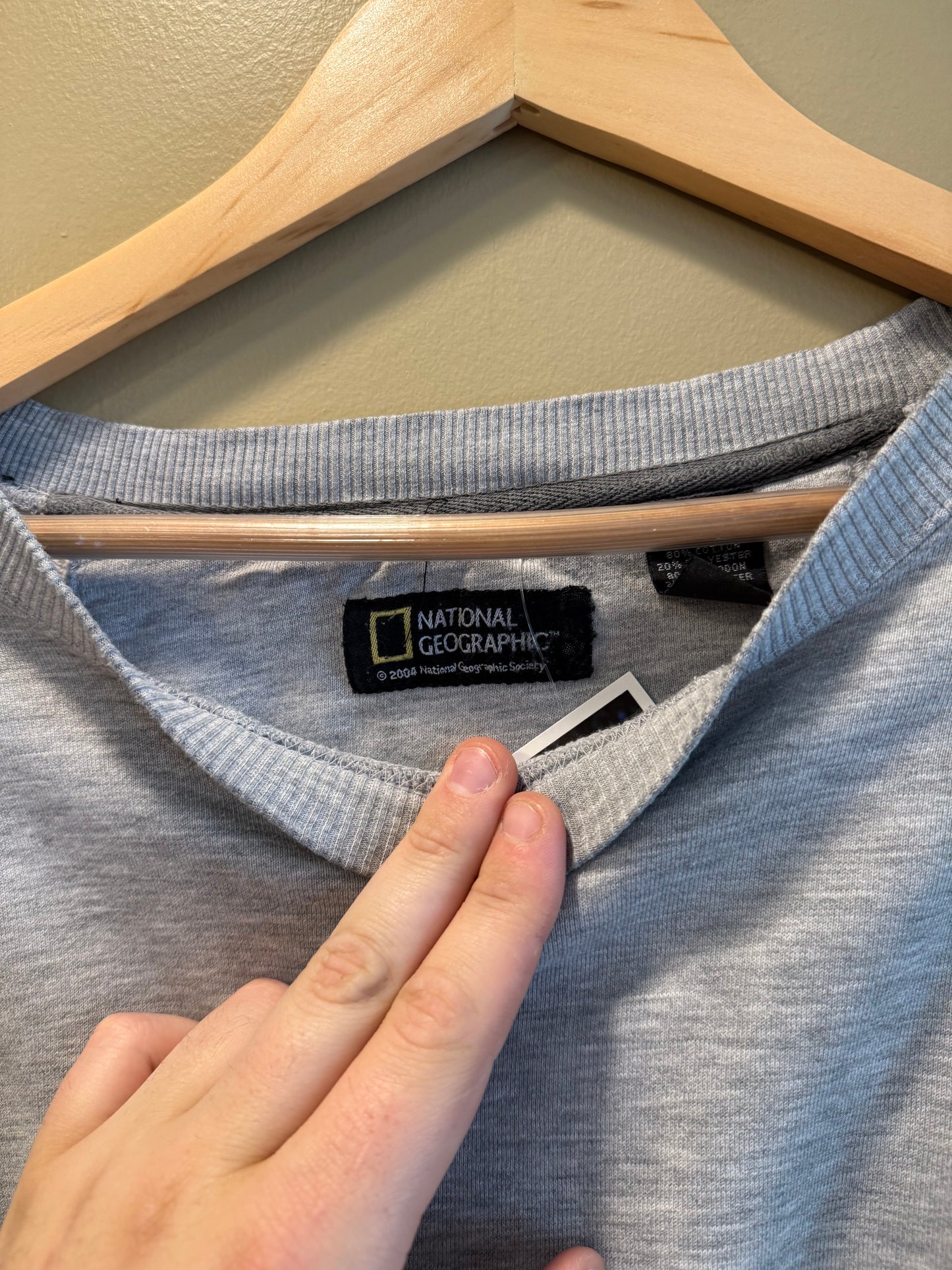 Vintage National Geographic Gray Embroidered Sweatshirt- XXL