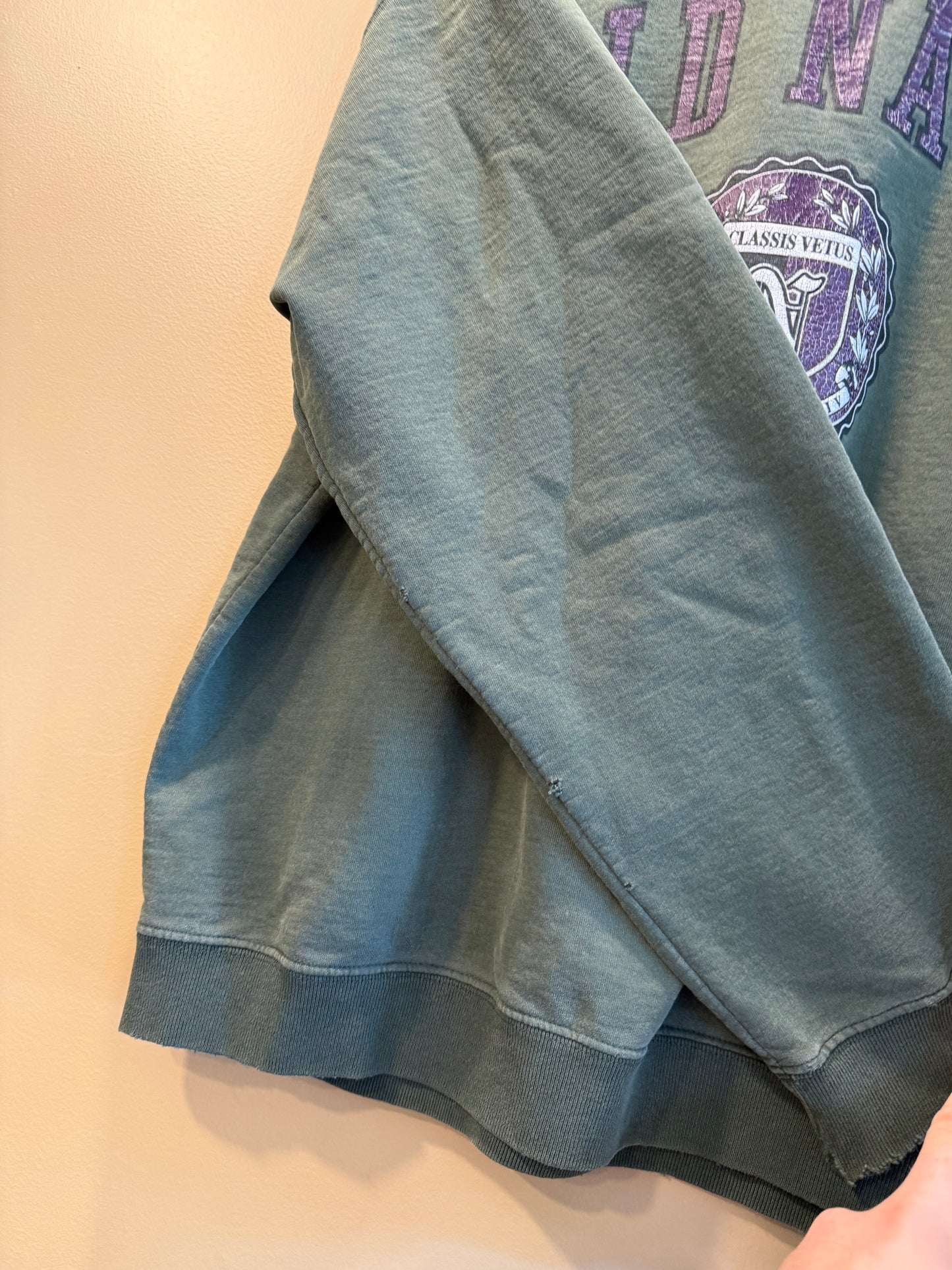 Vintage Old Navy University Style Green Crewneck- L