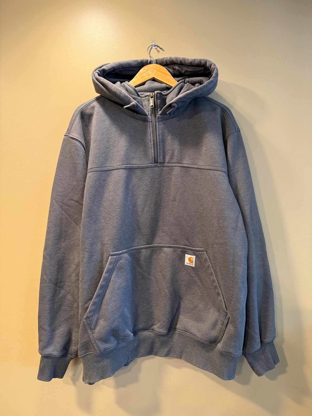 Carhartt Rain Defender Dark Gray Quarter-Zip Hoodie Sweatshirt- XL