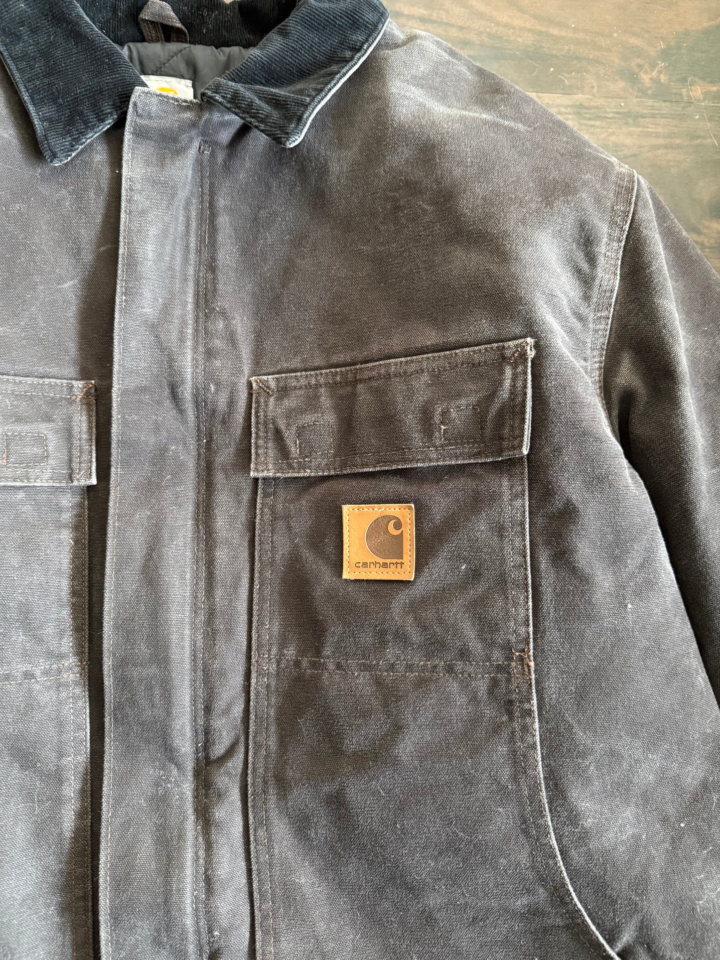 Vintage Carhartt Big Pocket Black Chore Coat Jacket- XL