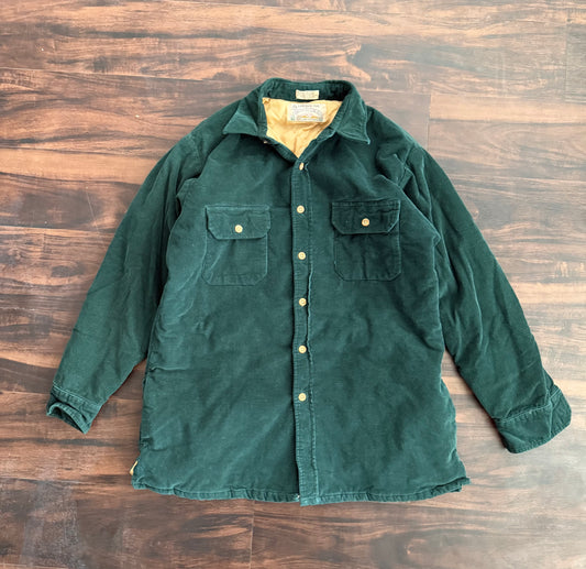 Vintage London Fog Green Corduroy Heavyweight Button-Up Shirt- L