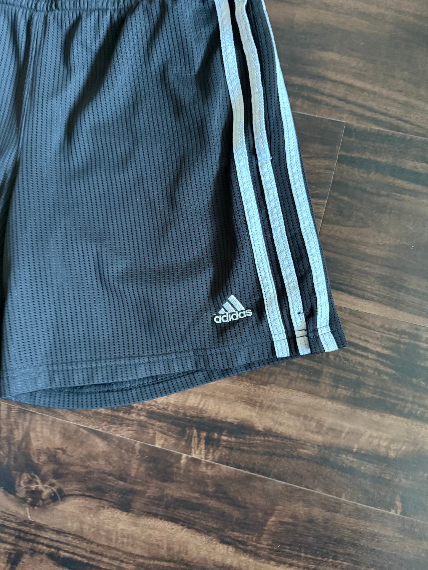Vintage Adidas Black Striped Athletic Shorts- S