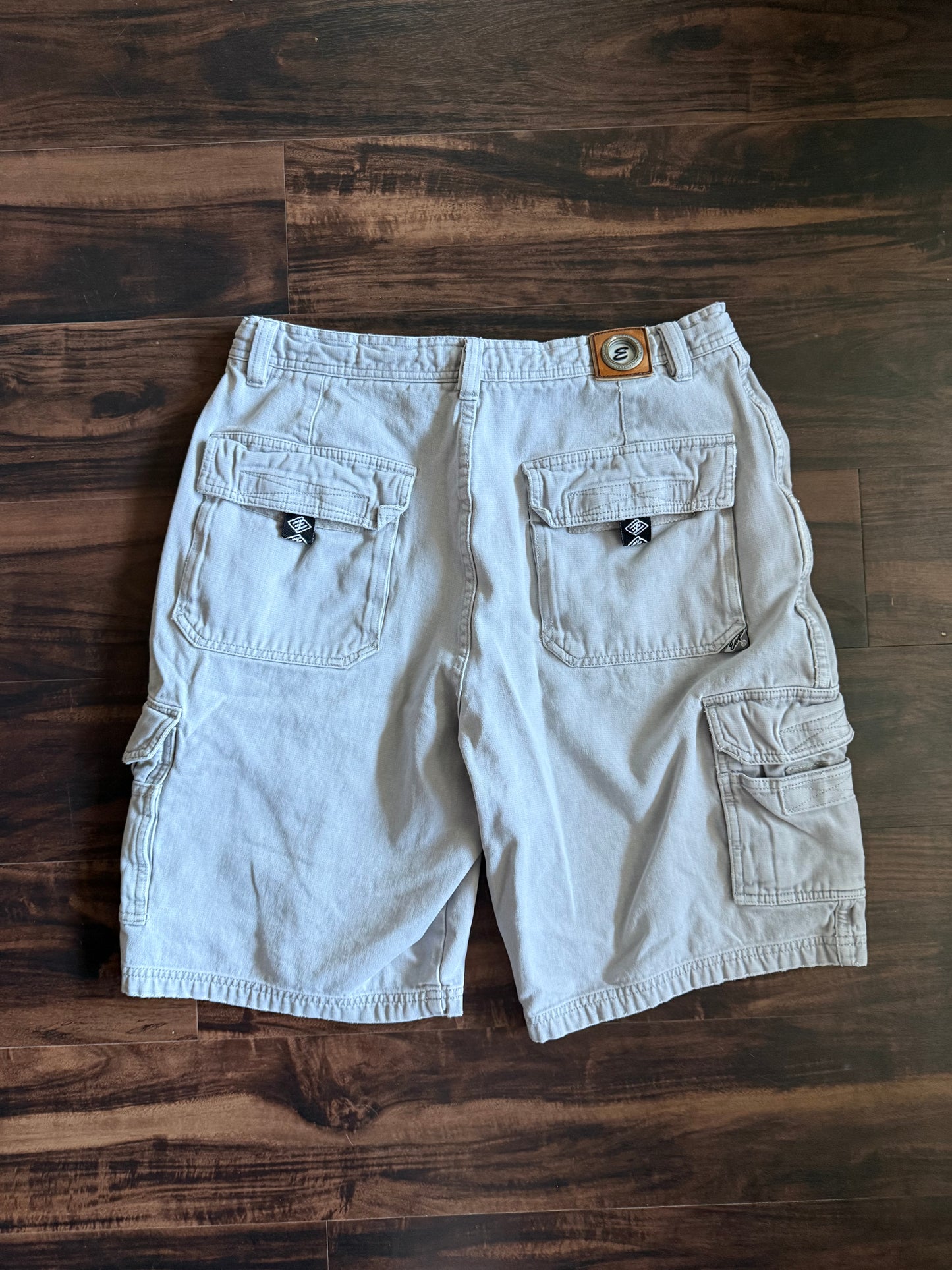 Vintage Y2K ENYCE White Streetwear Baggy Cargo Shorts- 34