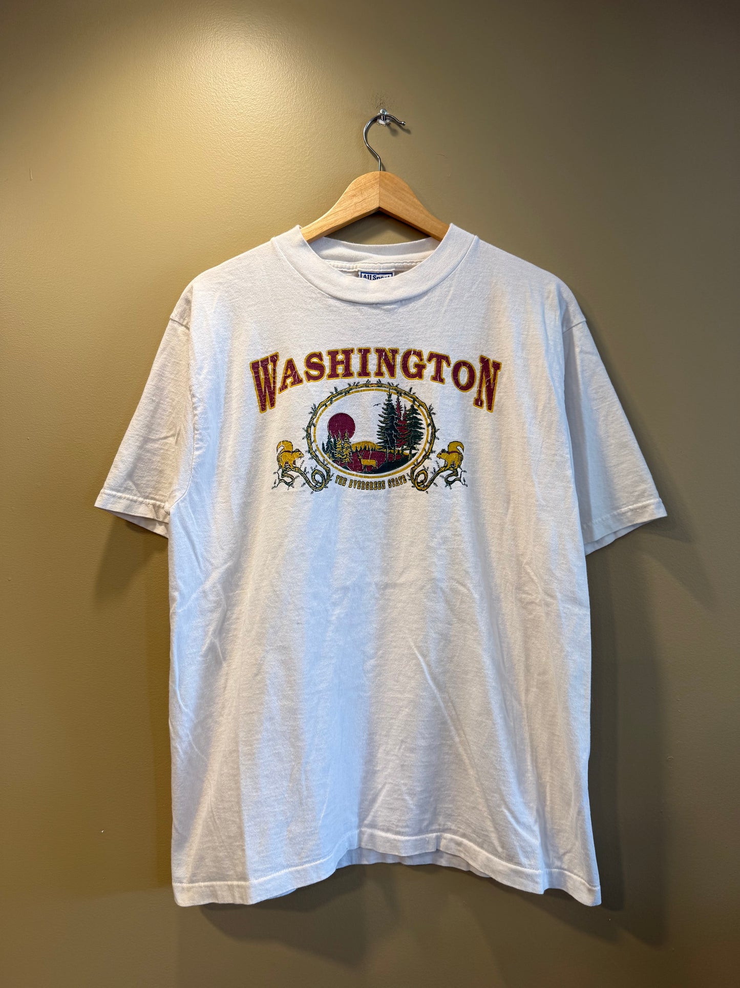 Vintage Washington Evergreen State Nature T-Shirt- L