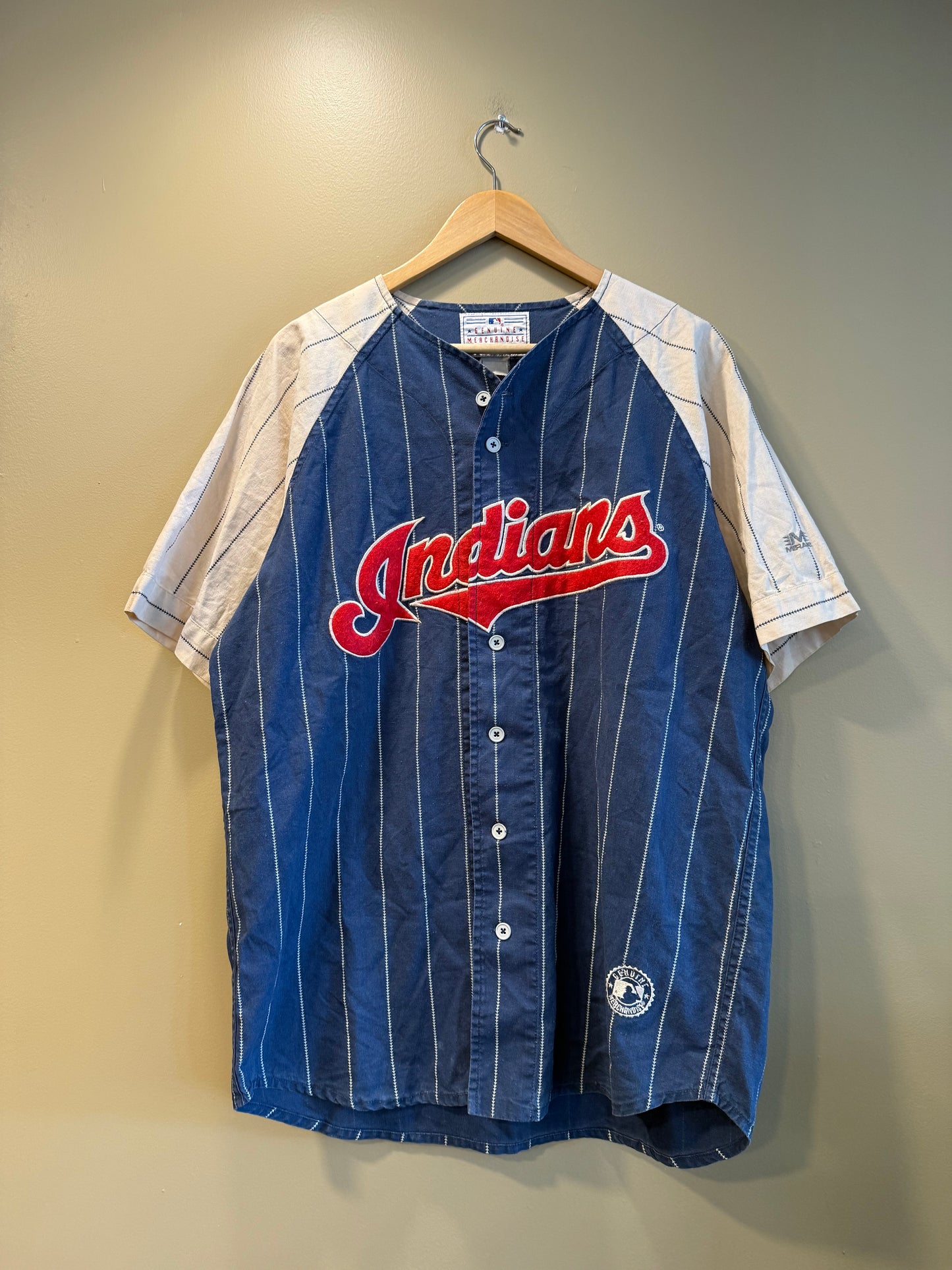 Vintage Mirage Cleveland Indians Albert Belle Pinstripe Baseball Jersey- XL