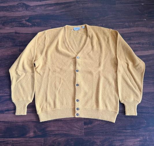 Vintage Higbees Yellow Caridgan Sweater- L