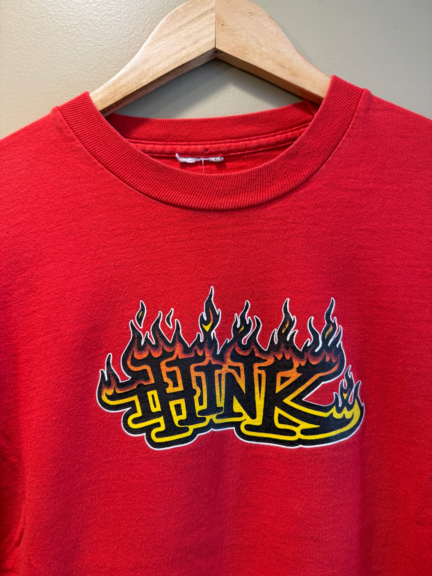 Vintage Think Skateboards Red Flame Long Sleeve T-Shirt- S