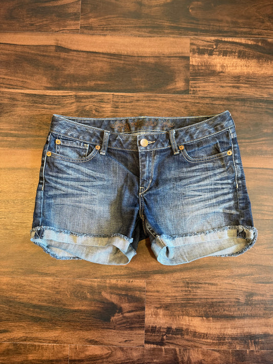 Vintage Express Dark Wash Low Rise Denim Jean Shorts- 34