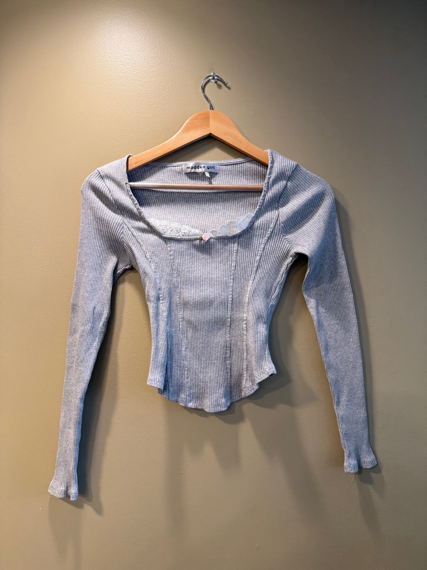 Vintage Madden Girl Babydoll Ribbed Sweater- S