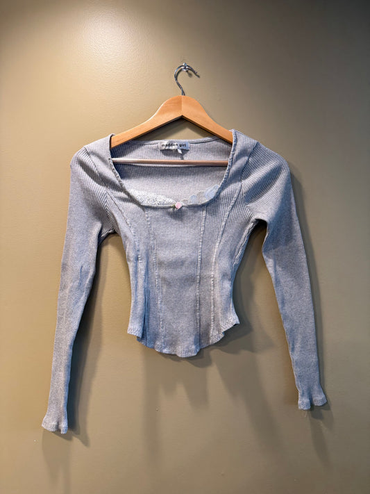 Vintage Madden Girl Babydoll Ribbed Sweater- S