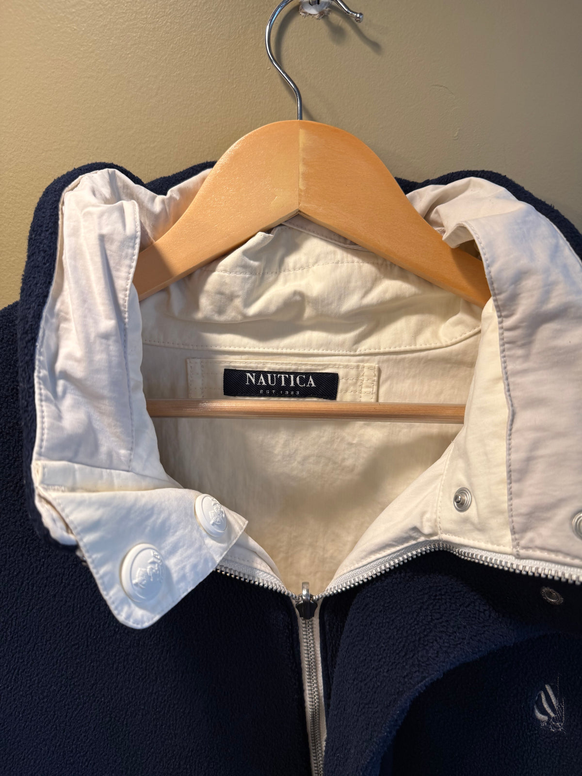Vintage Nautica Navy Blue Reversible Fleece Jacket- XL
