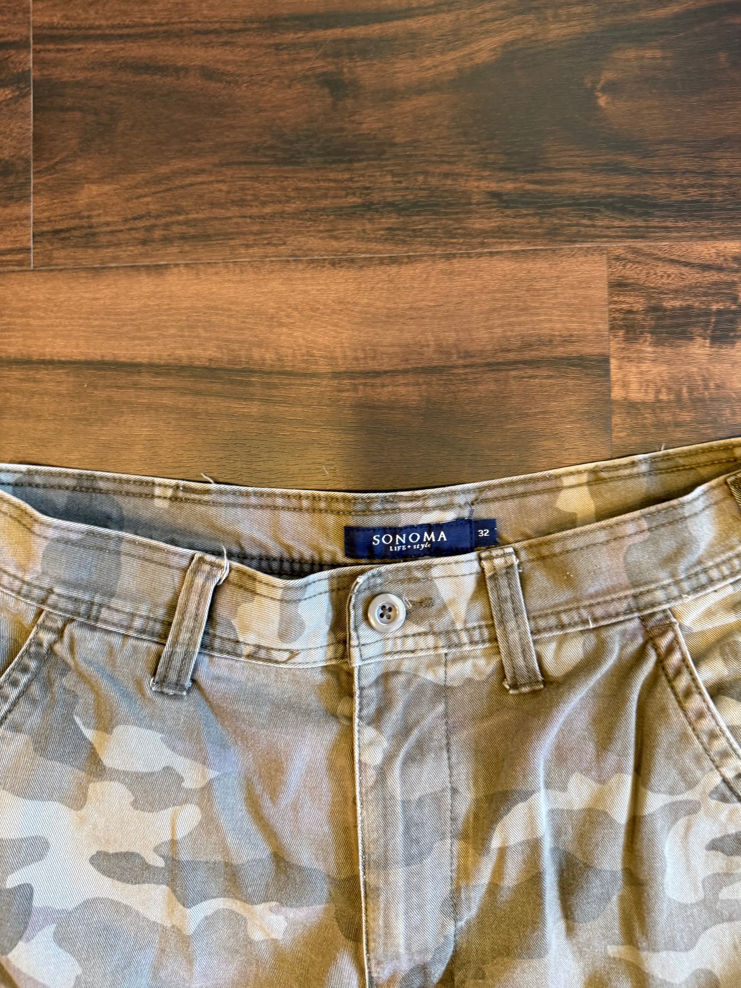 Vintage Sonoma Military Camouflage Cargo Shorts- 32