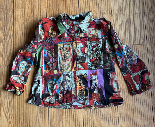 Vintage Picasso Button Up Jacket- M