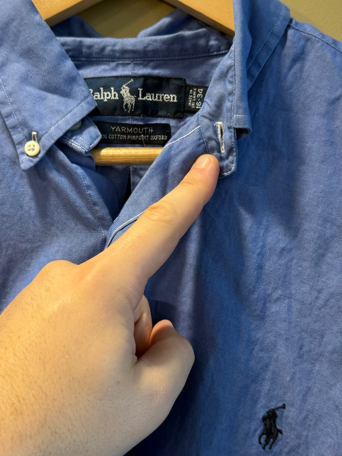 Vintage Polo Ralph Lauren Blue Button-Up Shirt- L