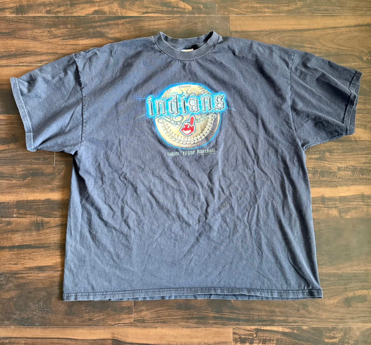 Vintage Cleveland Indians Lightning Script Spell Out MLB T-Shirt- XXL