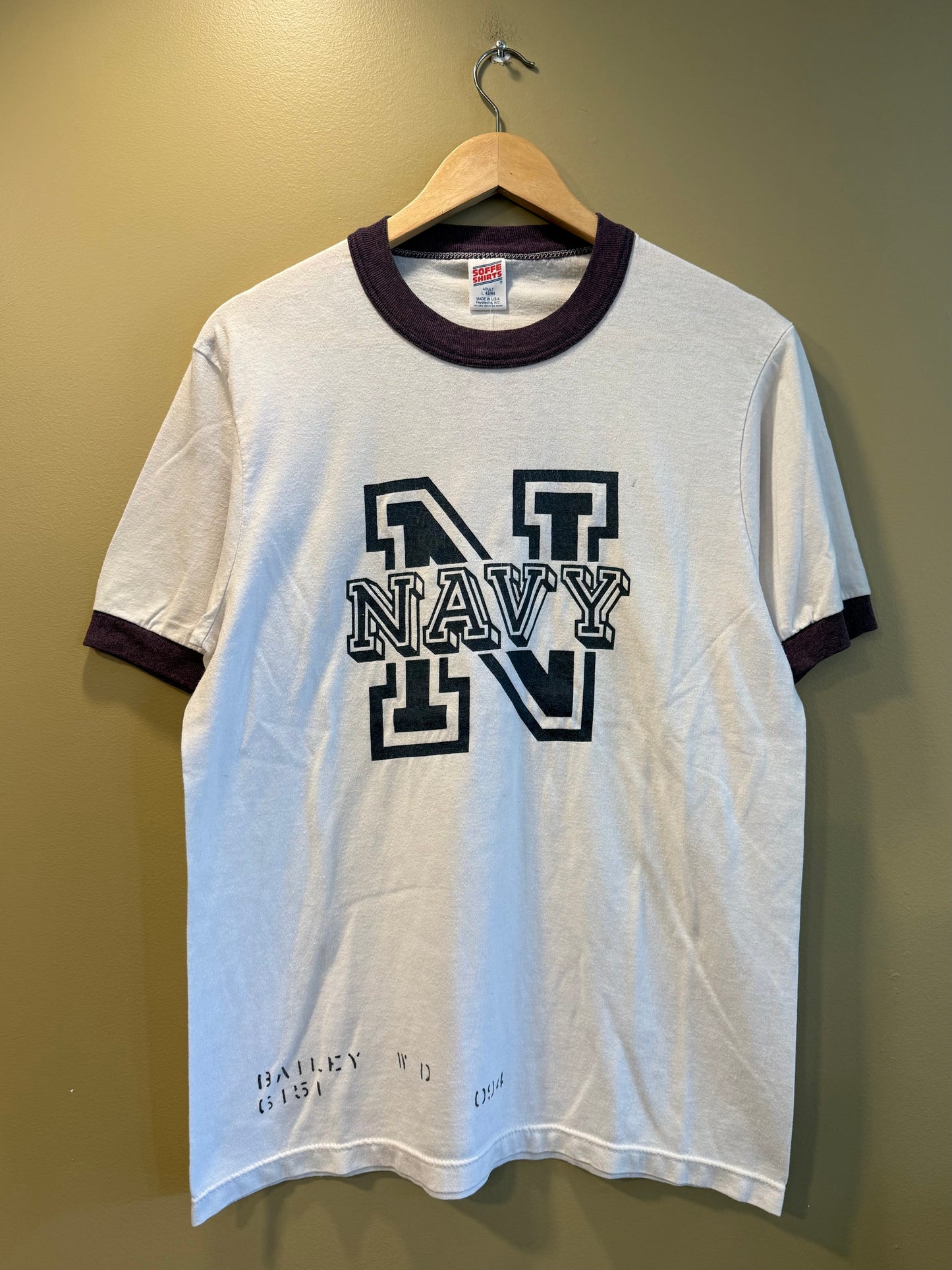 Vintage U.S. Navy Ringer T-Shirt- L
