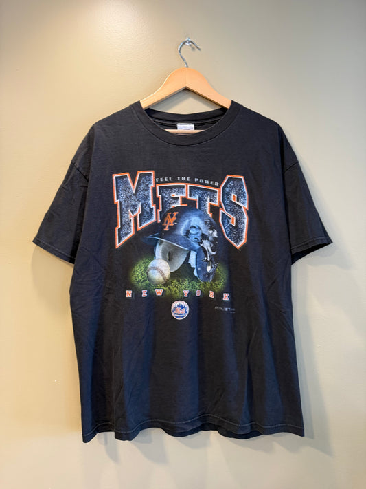 Vintage New York Mets Hank Aaron Black T-Shirt- XL