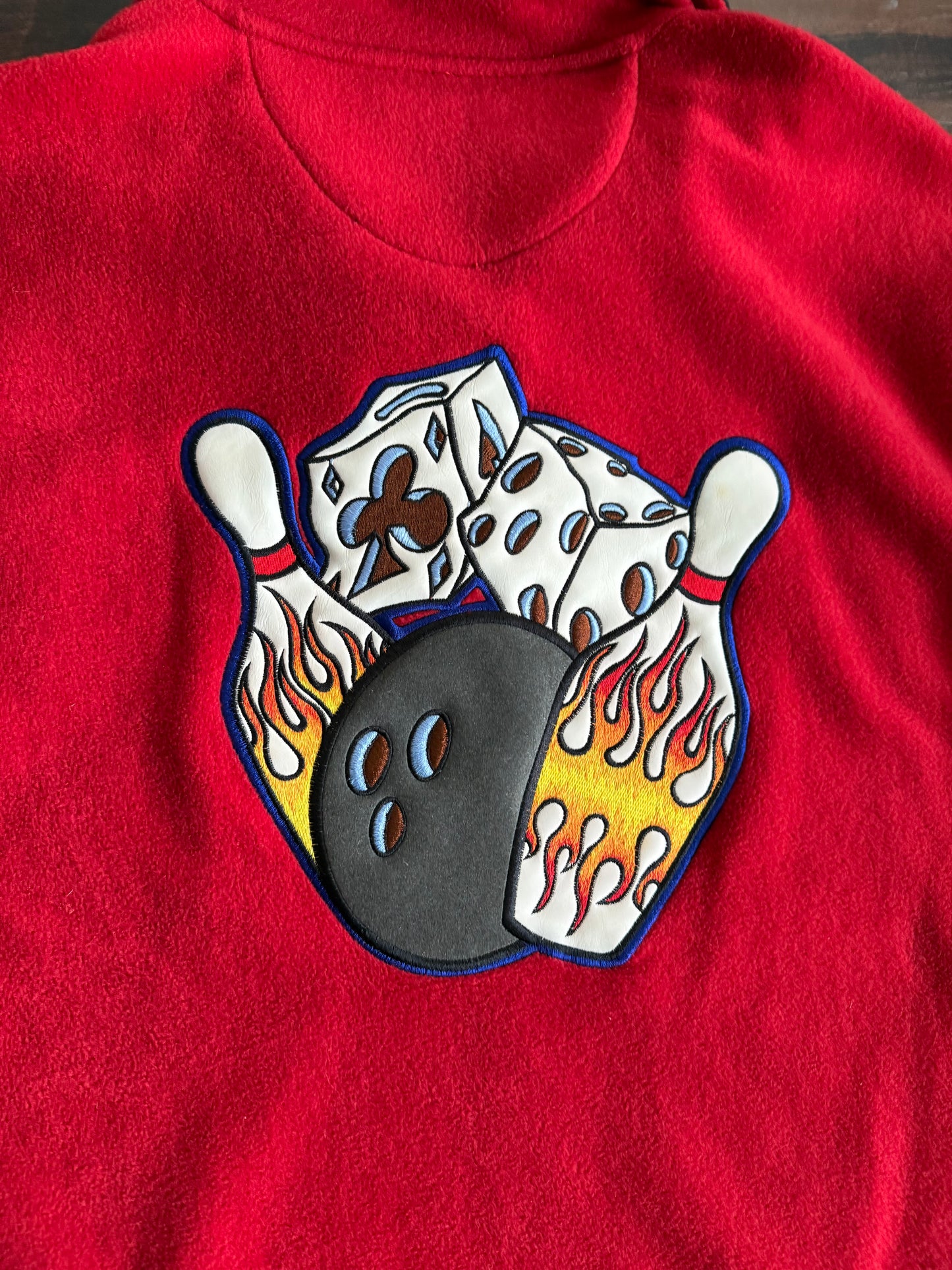 Vintage JNCO Red Dice Bowling Fleece Jacket- XL