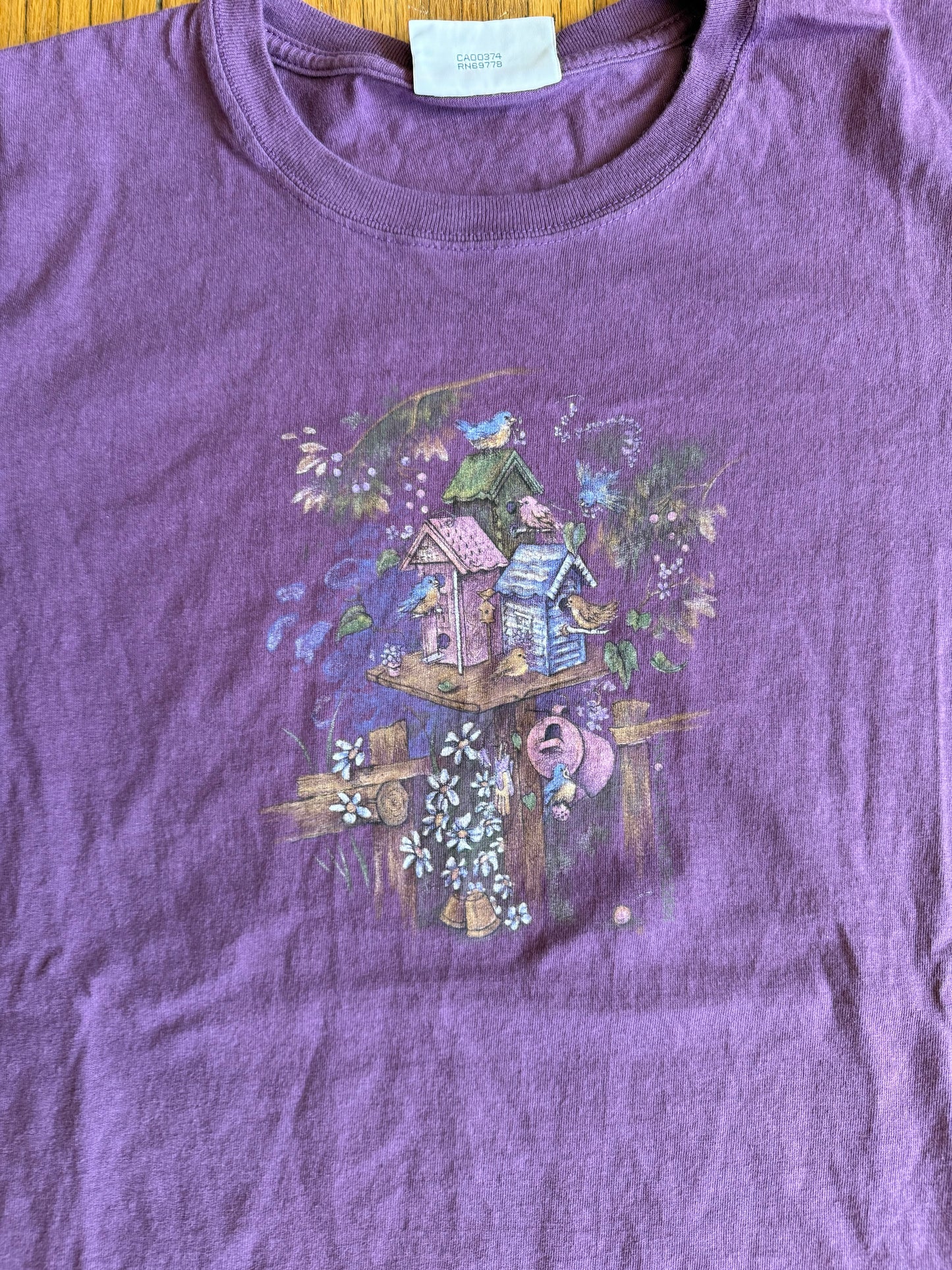 Vintage Northern Reflections Bird House Nature Purple T-Shirt- M