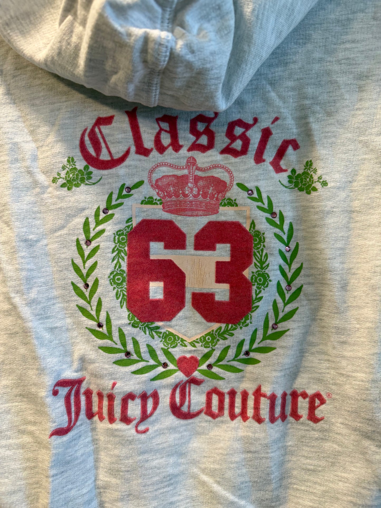 Vintage Juicy Couture Classic Gray Zip-Up Hoodie Sweatshirt- M