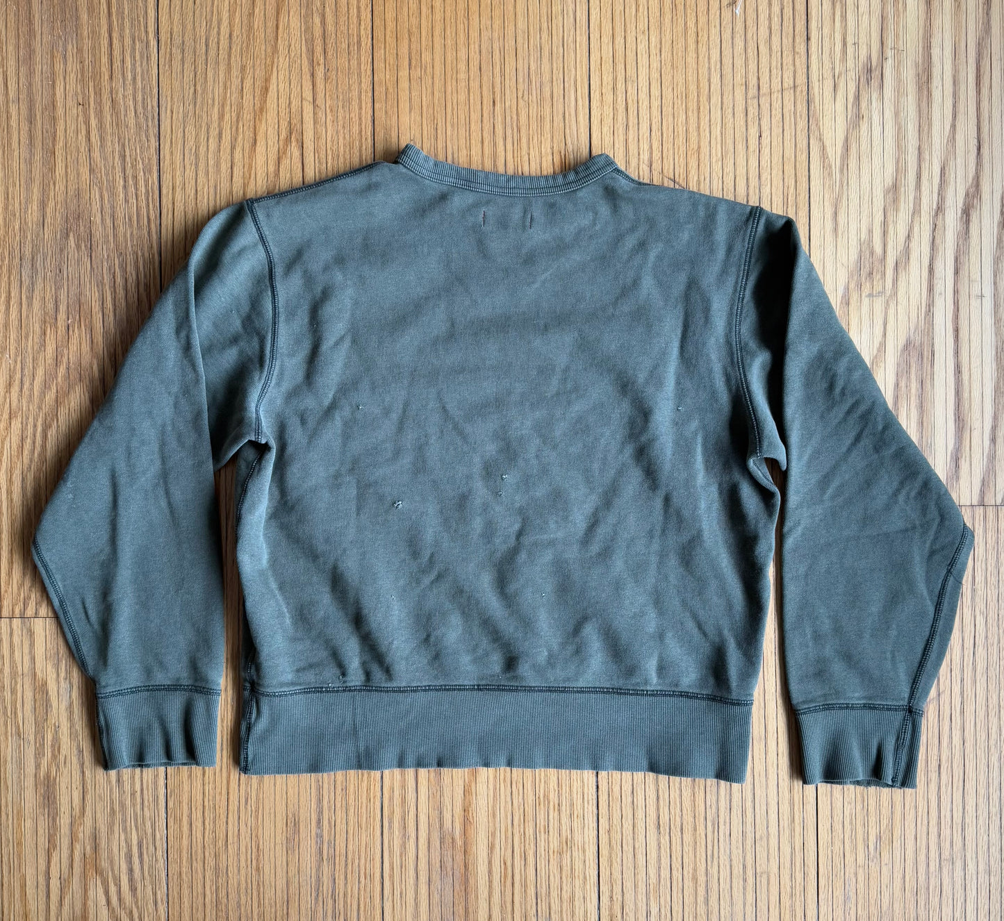 Vintage Gap Denim Distressed Green Crewneck Sweatshirt- L