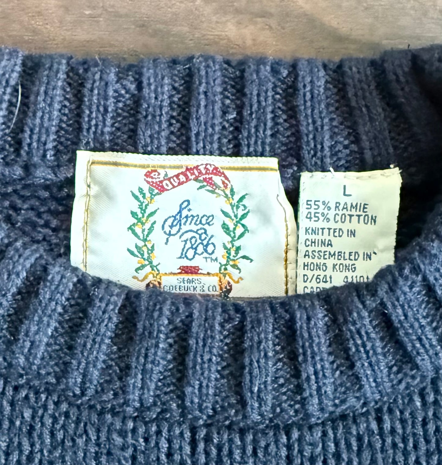 Vintage Sears Roebuck Knit Polo Bear Sweater- L