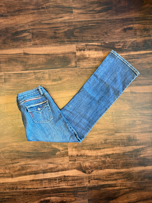 Vintage Zena Jeans Embroidered Low Rise Boot Cut Denim Jeans- 32x31