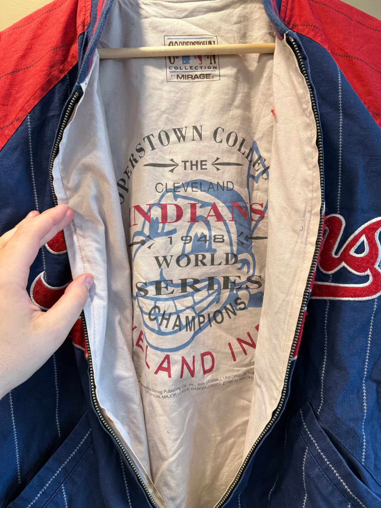 Vintage Majestic Cleveland Indians Cooperstown Collection Zip-Up Jacket- XL