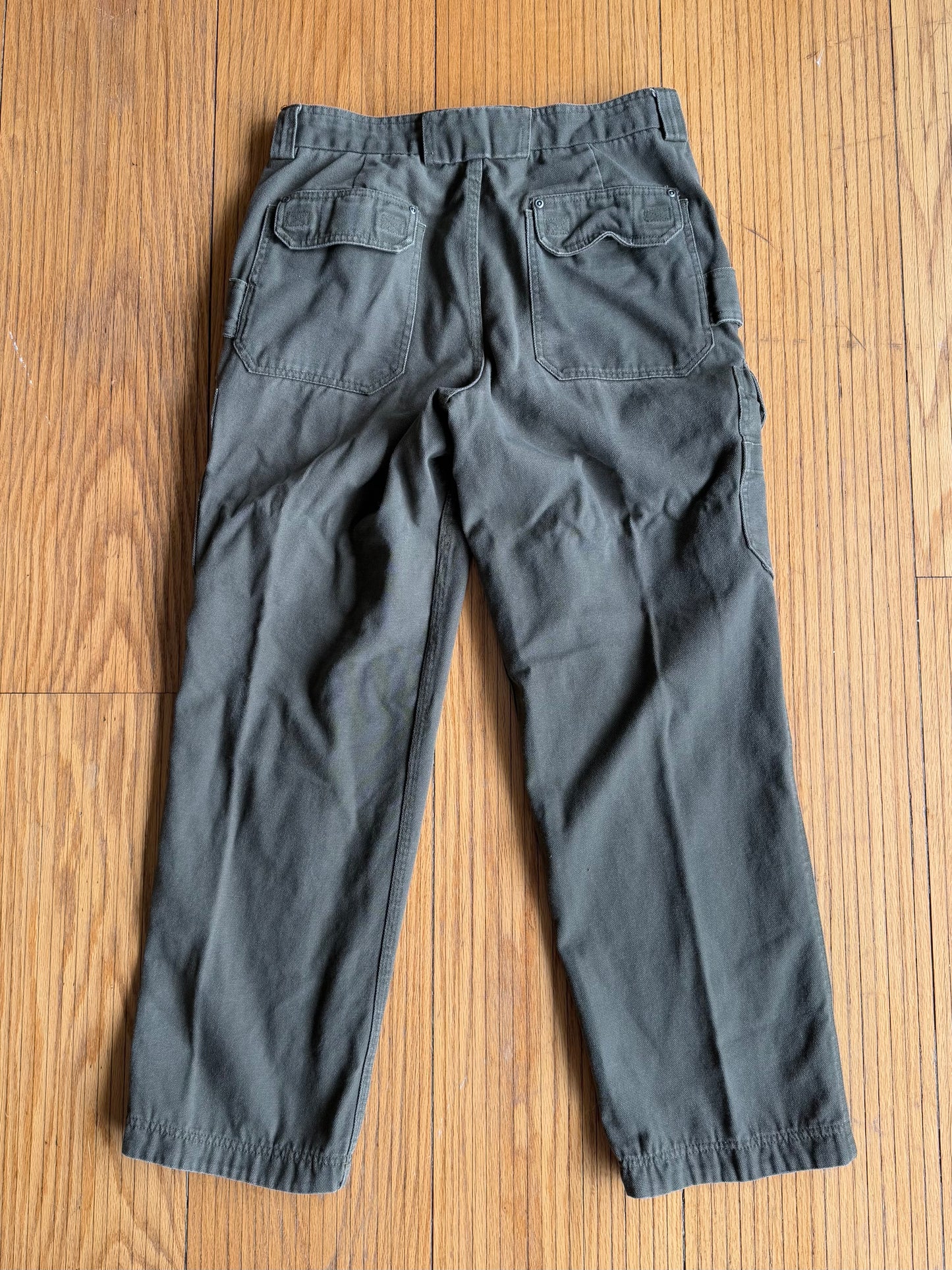 Vintage Duluth Trading Co. Green Heavy Canvas Cargo Pants- 33x30