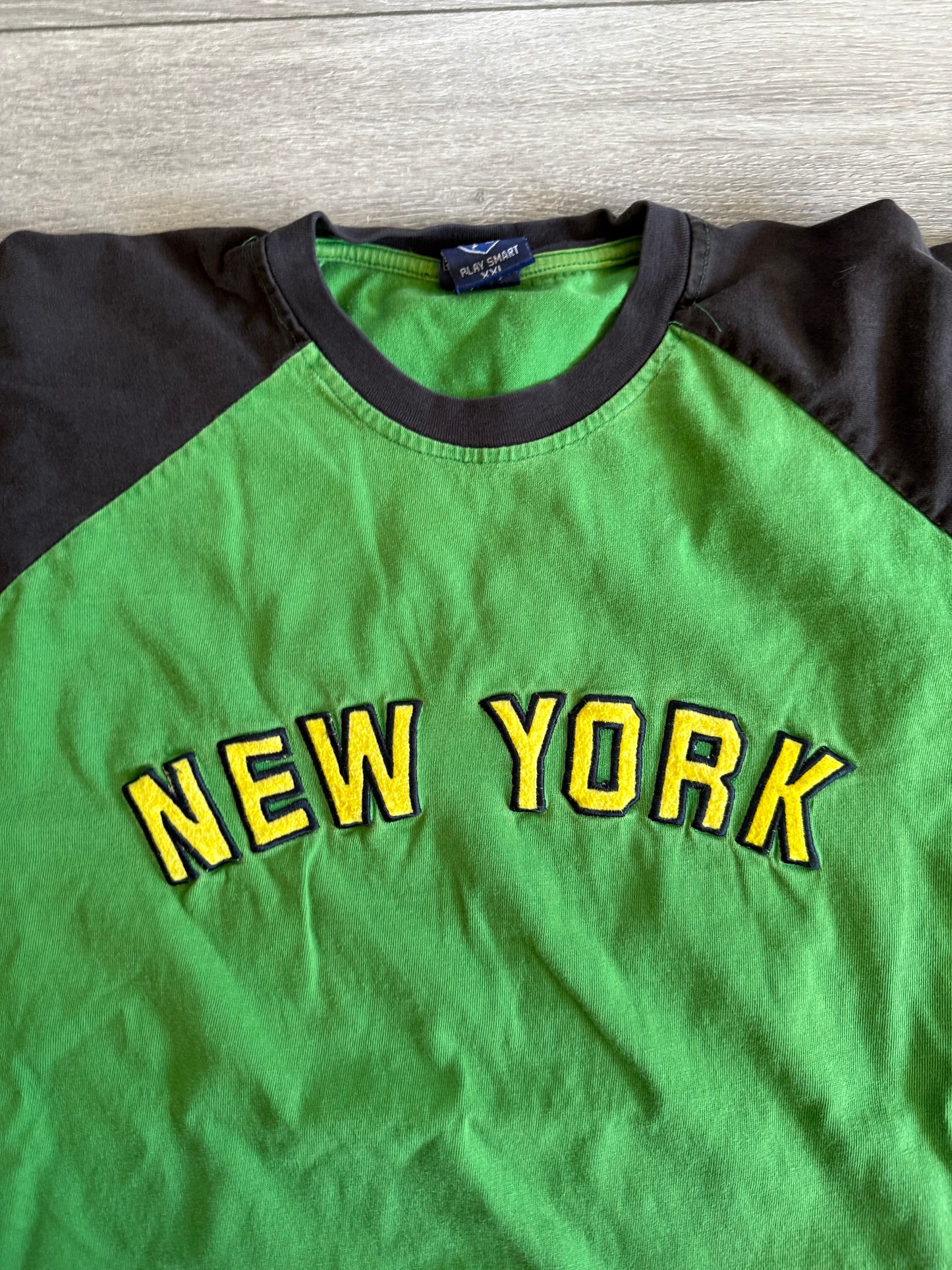 Vintage Y2K New York City Green Spell Out T-Shirt- XL