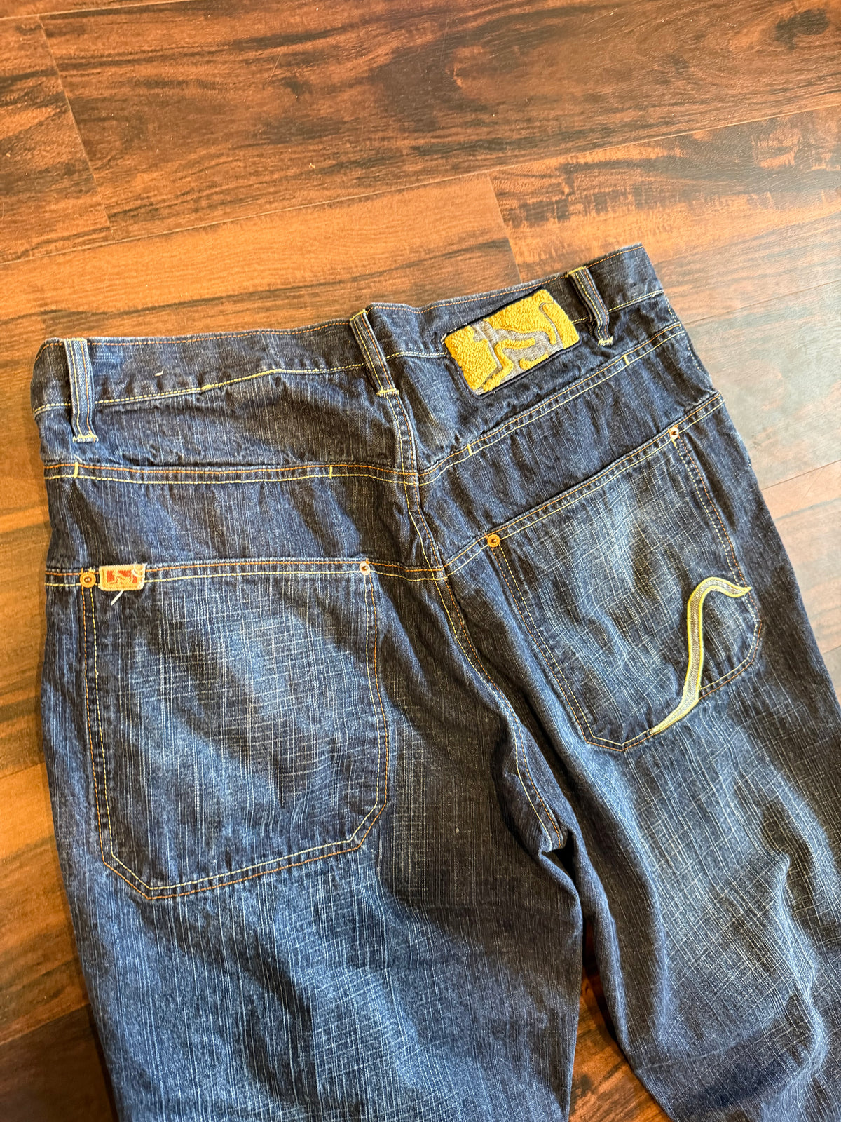 Vintage Drunkn Munkey Dark Wash Streetwear Baggy Jeans- 38x34