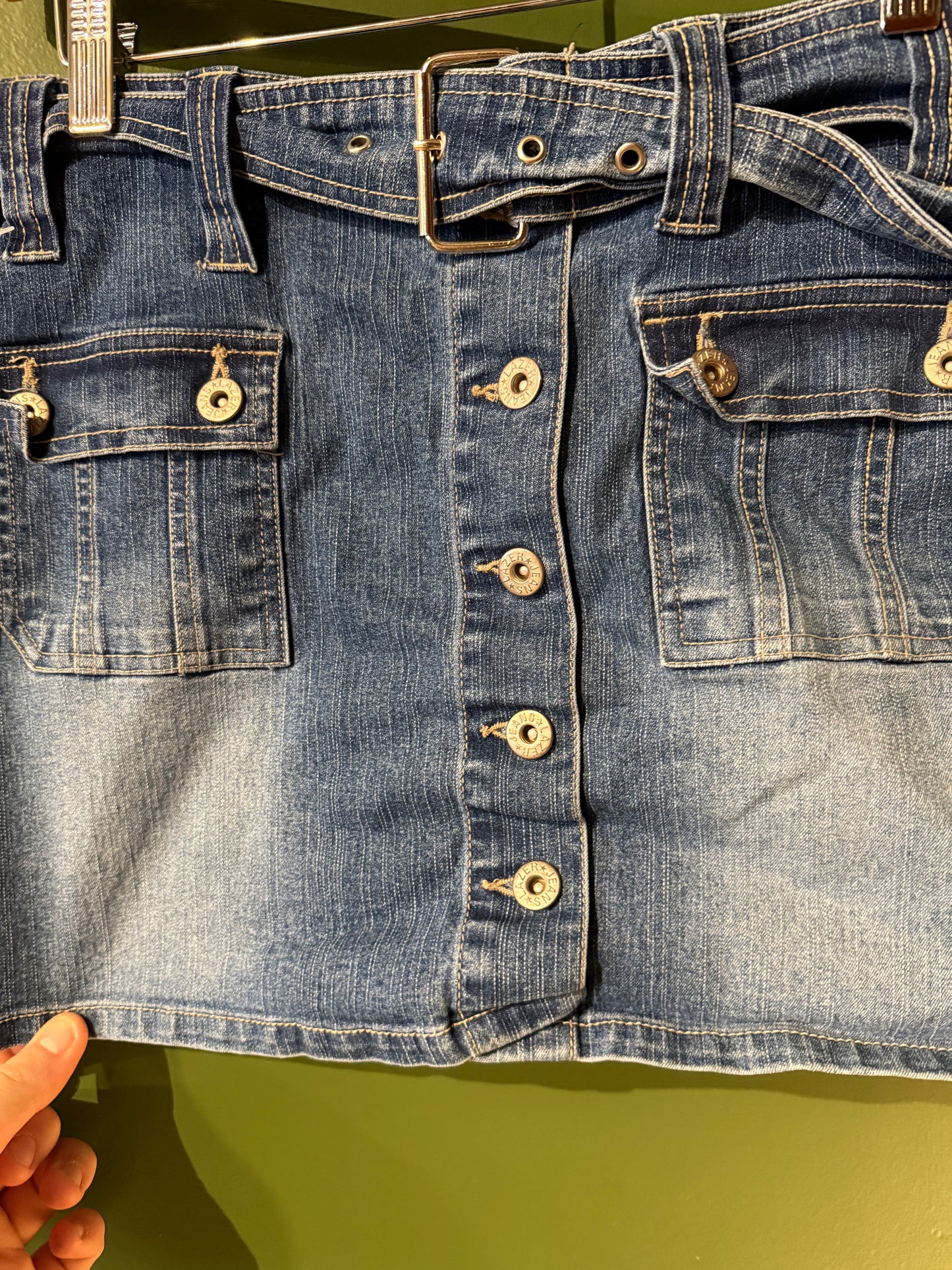 Vintage Y2K Lazer Jeans Denim Skirt- 28