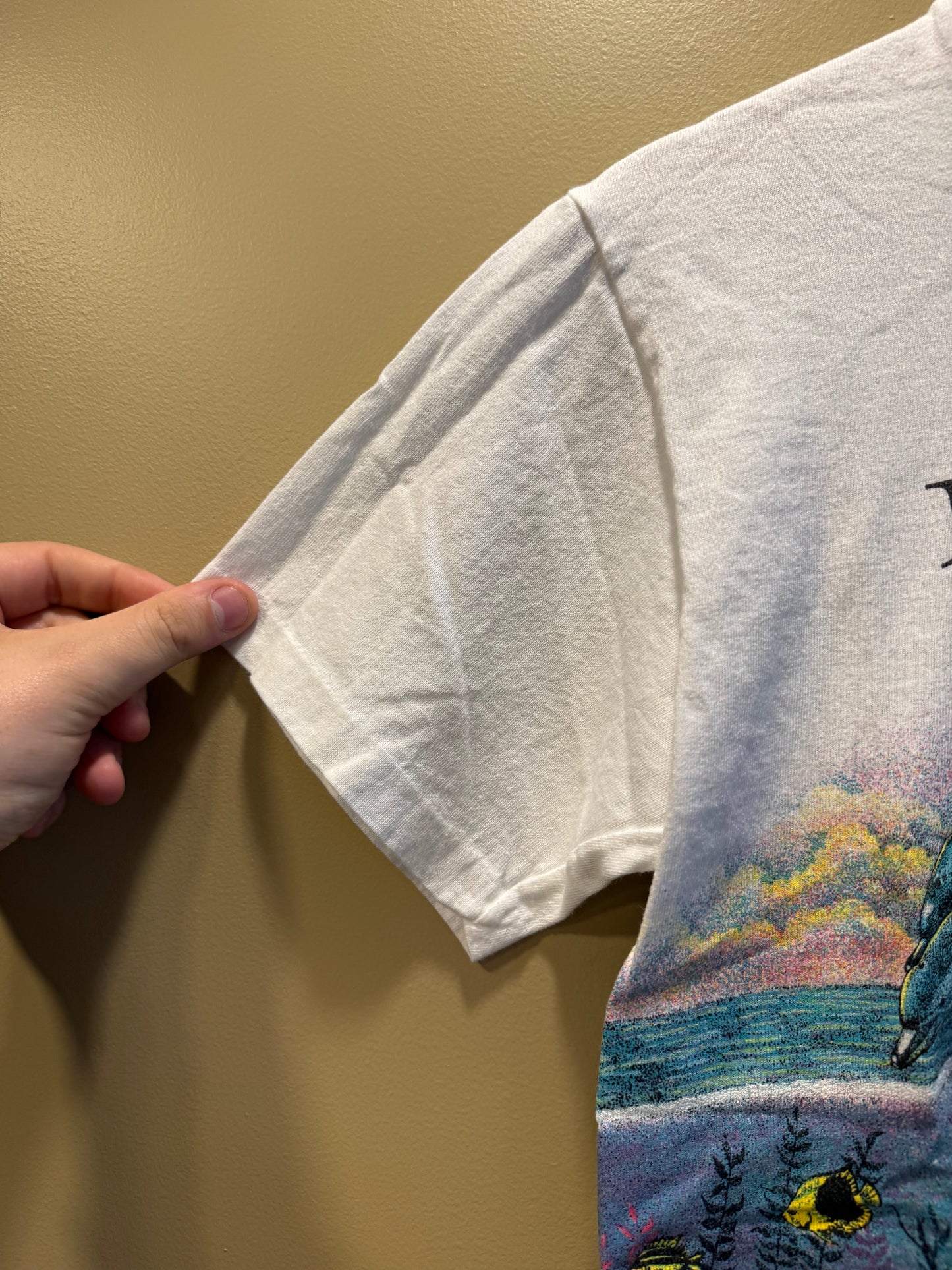 Vintage Maui Hawaii Nature All Over Print Dolphins T-Shirt- S