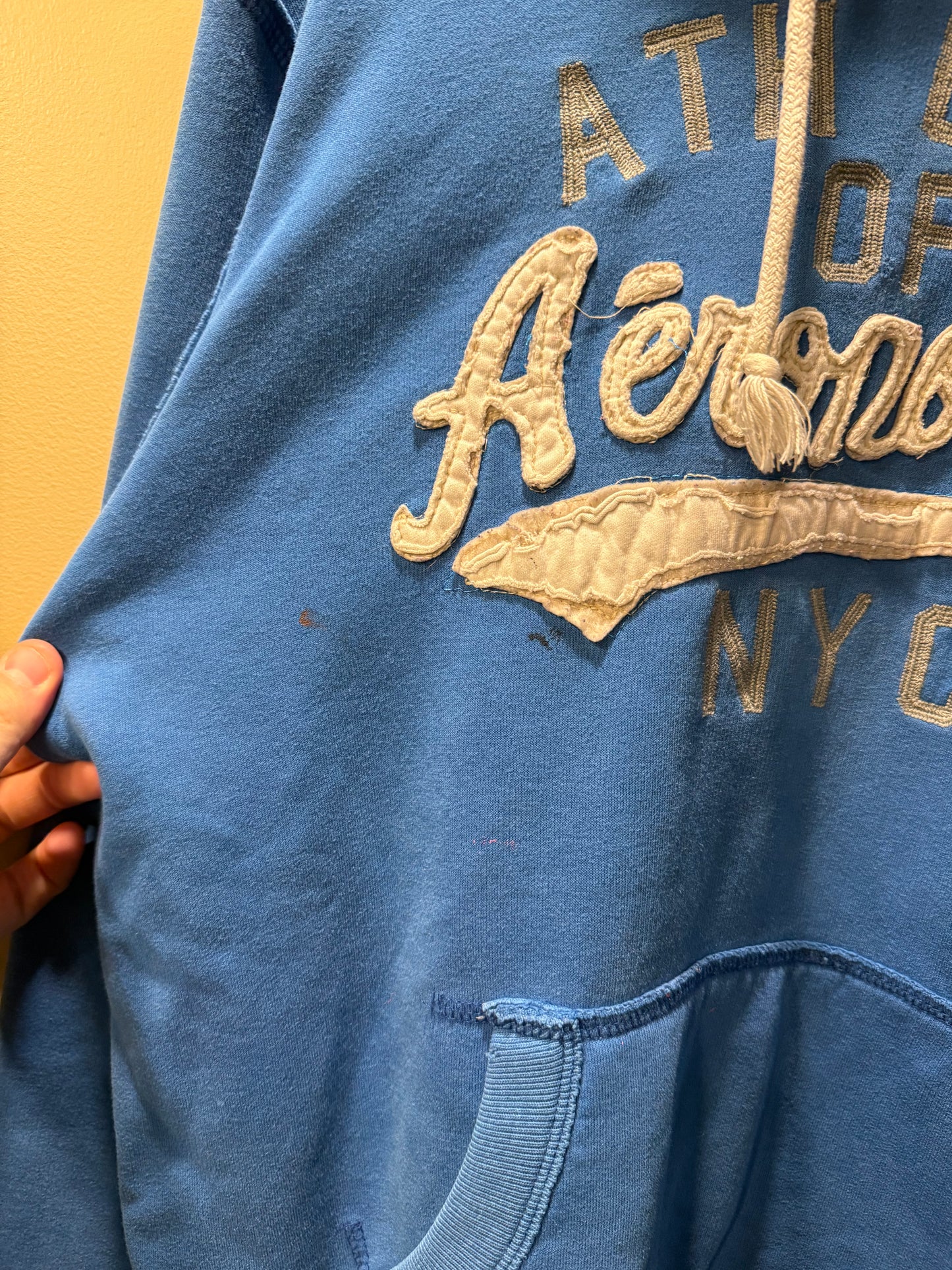 Vintage Aeropostale Blue Embroidered Hoodie Sweatshirt- XL