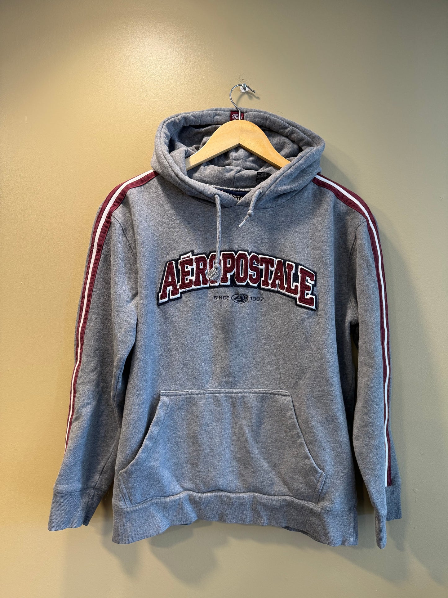 Vintage Y2K Aeropostale Gray Hoodie Sweatshirt- XS