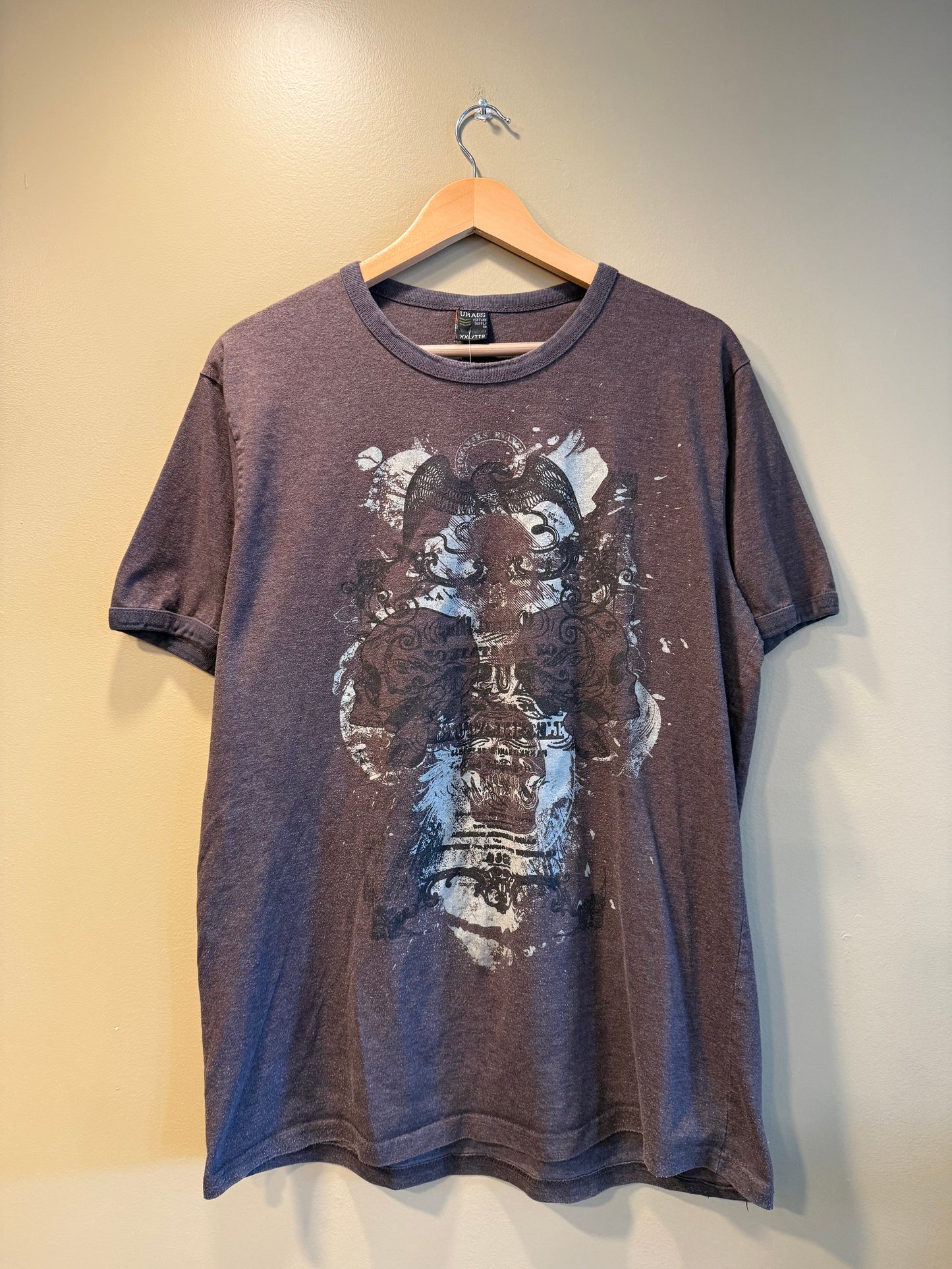 Vintage Y2K Urags Brown Skull T-Shirt- L/XL
