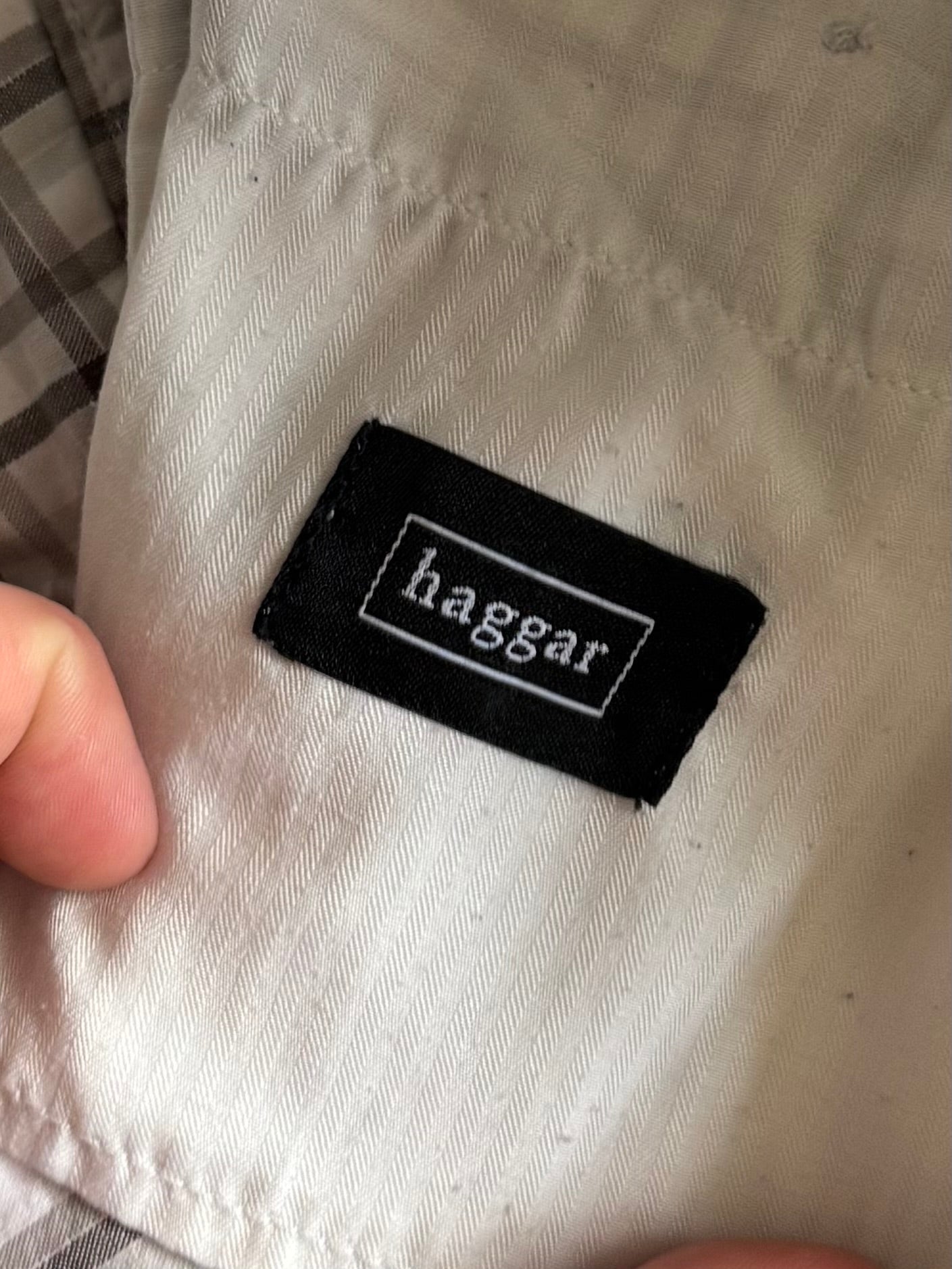 Vintage Haggar Crème Checkered Cotton Shorts- 36