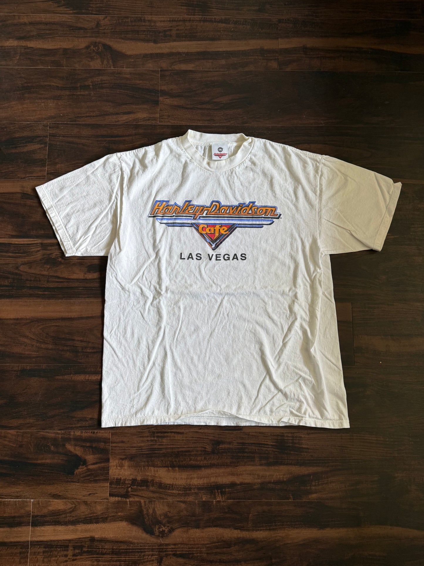 Vintage Harley Davidson Cafe Las Vegas White T-Shirt- XL