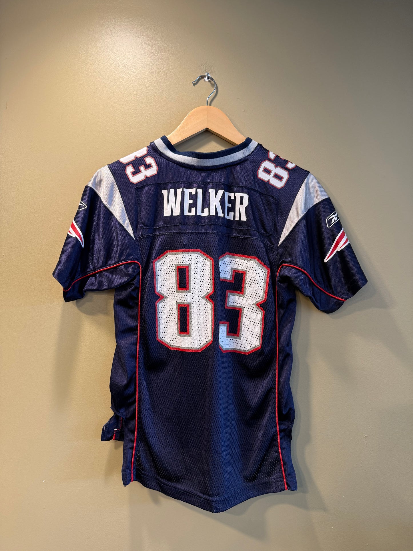 Vintage Wes Welker New England Patriots Blue Baby Tee NFL Jersey- S