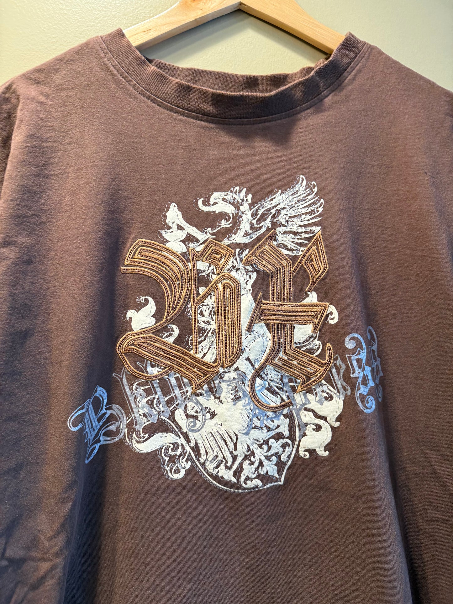 Vintage Y2K Brooklyn Express Brown T-Shirt- M/L