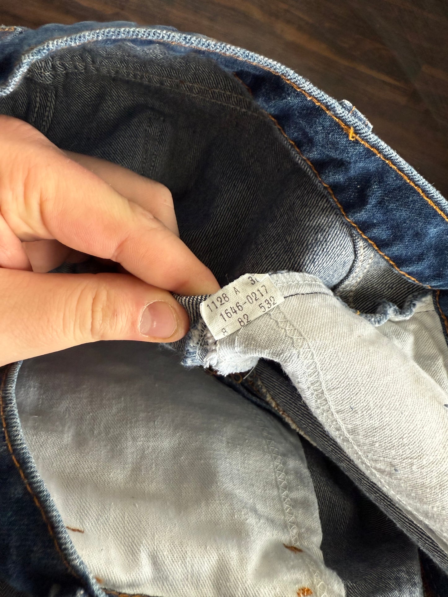 Vintage Levi’s 517 Orange Tab Bell Bottom Dark Wash Boot Cut Denim Jeans- 36x37