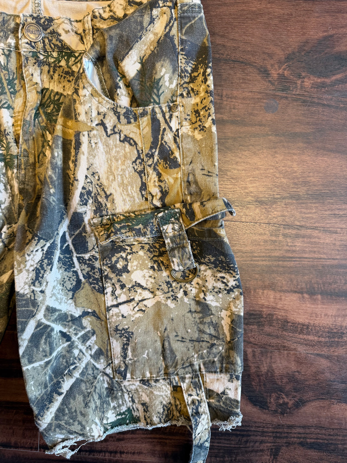 Vintage Blue Savvy Tree Camo Shorts- 30