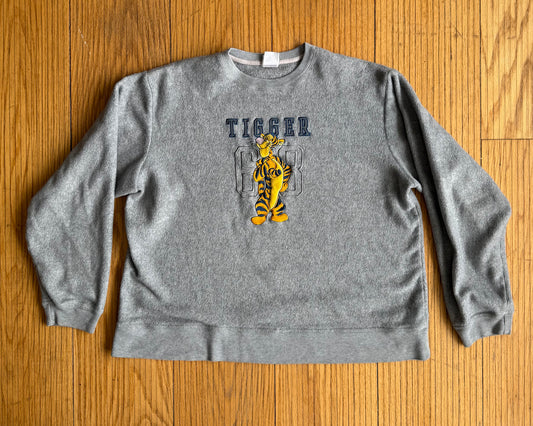 Vintage Disney Tigger Gray Fleece Crewneck Sweatshirt- XL