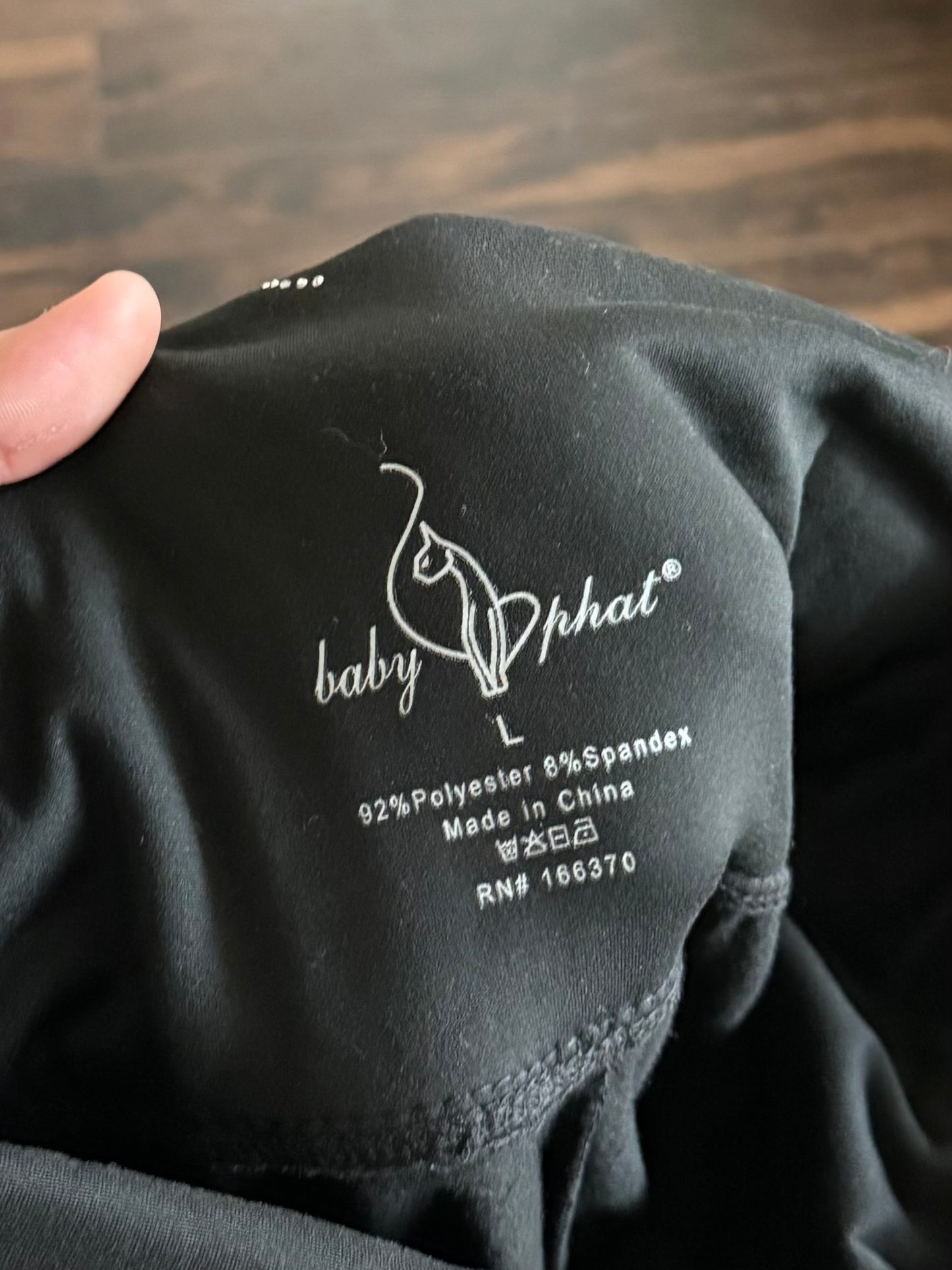 Baby Phat Rhinestone Roll Over Black Leggings- L